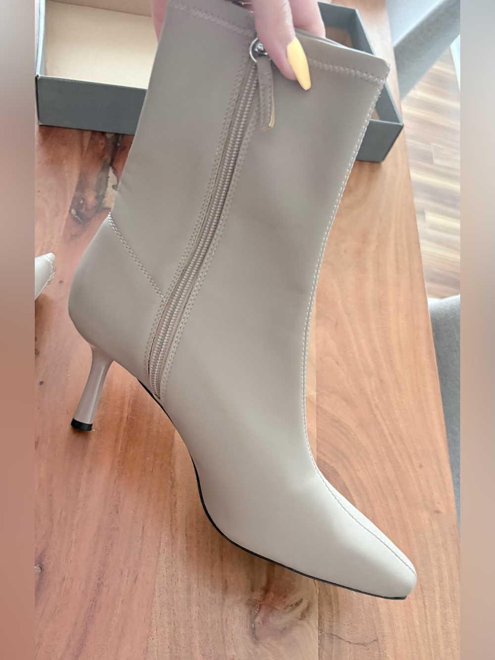 Call It Spring Taupe Pointed Stiletto Ankle Boots